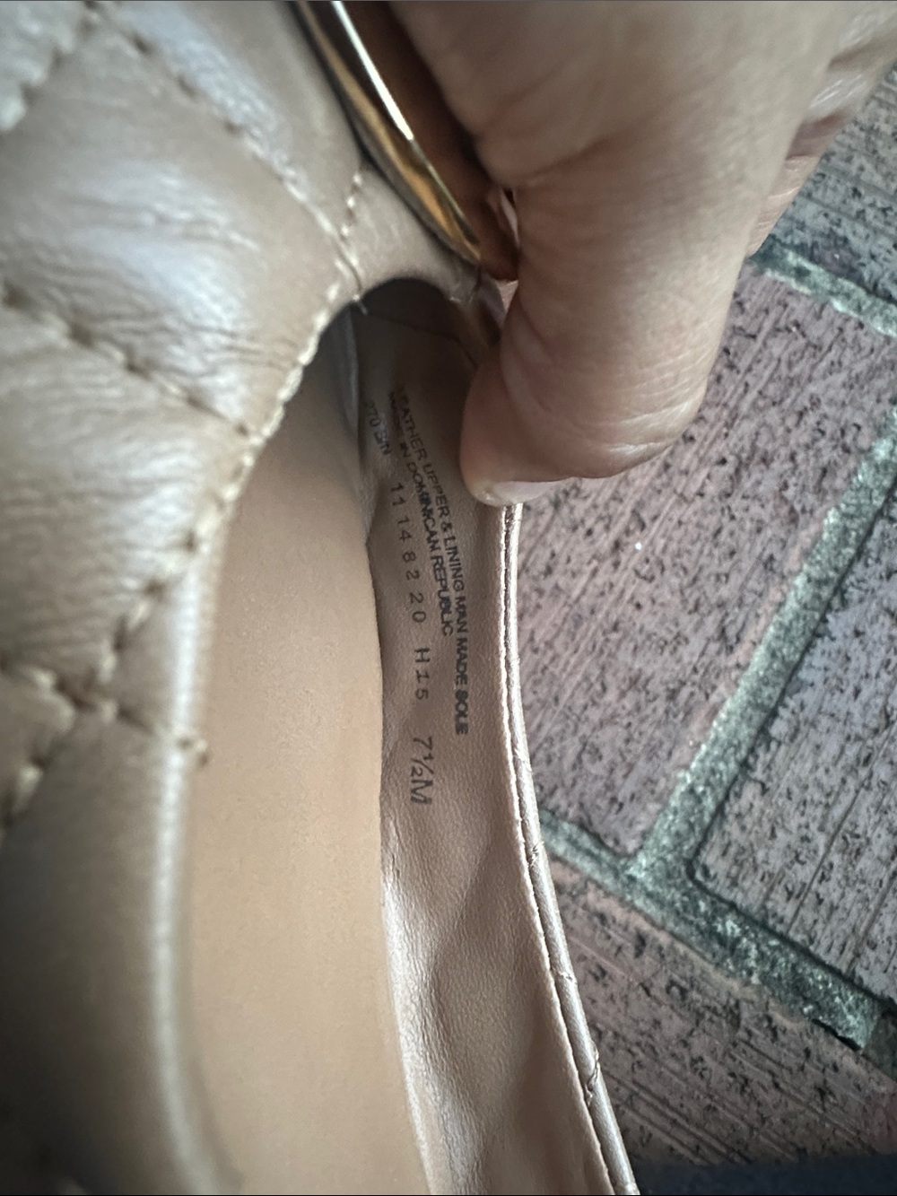 Tory Burch Quilted Nude Leather Logo Ballet Flats - Picture 8 of 9
